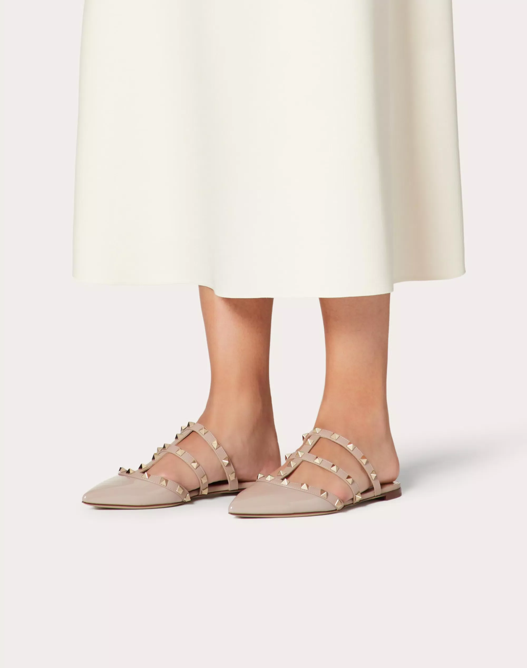 ROCKSTUD PATENT-LEATHER MULE